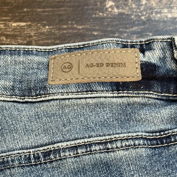 AG Jeans Womens Size 32 Farrah Mid Rise Crop Bootcut Blue Denim Frayed Hem NEW - Picture 11 of 16